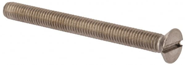 Value Collection - M6x1.00 Metric Coarse, 65mm OAL Slotted Drive Machine Screw - Flat Head, Grade 316 & A4 Stainless Steel, Uncoated, Without Washer - Benchmark Tooling