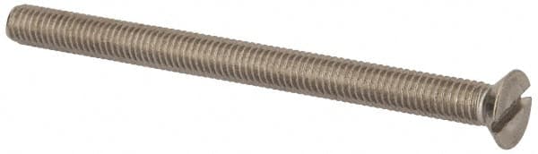 Value Collection - M6x1.00 Metric Coarse, 80mm OAL Slotted Drive Machine Screw - Flat Head, Grade 316 & A4 Stainless Steel, Uncoated, Without Washer - Benchmark Tooling