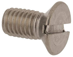 Value Collection - M8x1.25 Metric Coarse, 16mm OAL Slotted Drive Machine Screw - Flat Head, Grade 316 & A4 Stainless Steel, Uncoated, Without Washer - Benchmark Tooling