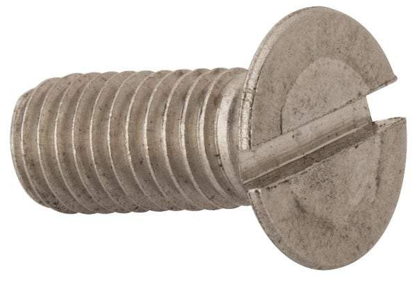 Value Collection - M8x1.25 Metric Coarse, 20mm OAL Slotted Drive Machine Screw - Flat Head, Grade 316 & A4 Stainless Steel, Uncoated, Without Washer - Benchmark Tooling