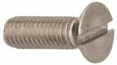 Value Collection - M8x1.25 Metric Coarse, 25mm OAL Slotted Drive Machine Screw - Flat Head, Grade 316 & A4 Stainless Steel, Uncoated, Without Washer - Benchmark Tooling