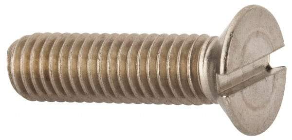 Value Collection - M8x1.25 Metric Coarse, 30mm OAL Slotted Drive Machine Screw - Flat Head, Grade 316 & A4 Stainless Steel, Uncoated, Without Washer - Benchmark Tooling