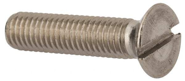 Value Collection - M8x1.25 Metric Coarse, 35mm OAL Slotted Drive Machine Screw - Flat Head, Grade 316 & A4 Stainless Steel, Uncoated, Without Washer - Benchmark Tooling