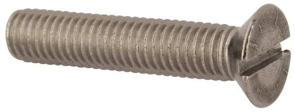 Value Collection - M8x1.25 Metric Coarse, 40mm OAL Slotted Drive Machine Screw - Flat Head, Grade 316 & A4 Stainless Steel, Uncoated, Without Washer - Benchmark Tooling