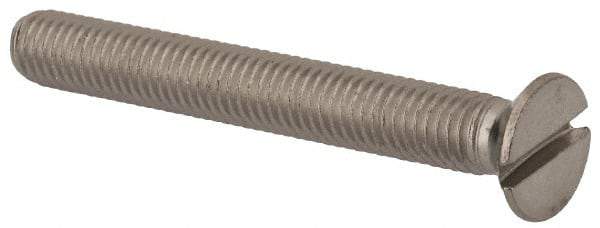 Value Collection - M8x1.25 Metric Coarse, 65mm OAL Slotted Drive Machine Screw - Flat Head, Grade 316 & A4 Stainless Steel, Uncoated, Without Washer - Benchmark Tooling