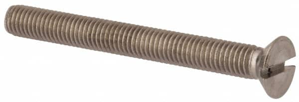 Value Collection - M8x1.25 Metric Coarse, 75mm OAL Slotted Drive Machine Screw - Flat Head, Grade 316 & A4 Stainless Steel, Uncoated, Without Washer - Benchmark Tooling