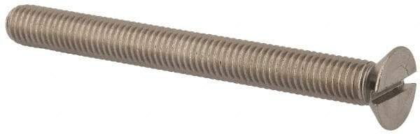 Value Collection - M8x1.25 Metric Coarse, 80mm OAL Slotted Drive Machine Screw - Flat Head, Grade 316 & A4 Stainless Steel, Uncoated, Without Washer - Benchmark Tooling