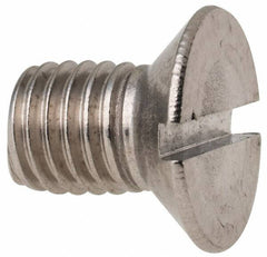 Value Collection - M10x1.50 Metric Coarse, 16mm OAL Slotted Drive Machine Screw - Flat Head, Grade 316 & A4 Stainless Steel, Uncoated, Without Washer - Benchmark Tooling