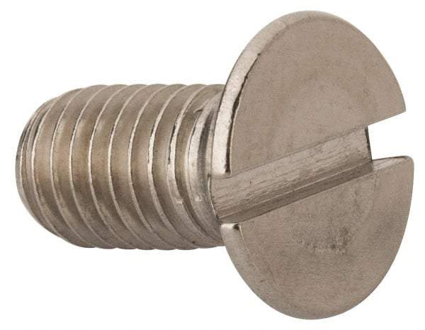 Value Collection - M10x1.50 Metric Coarse, 20mm OAL Slotted Drive Machine Screw - Flat Head, Grade 316 & A4 Stainless Steel, Uncoated, Without Washer - Benchmark Tooling