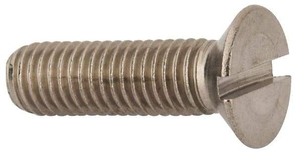 Value Collection - M10x1.50 Metric Coarse, 35mm OAL Slotted Drive Machine Screw - Flat Head, Grade 316 & A4 Stainless Steel, Uncoated, Without Washer - Benchmark Tooling