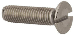 Value Collection - M10x1.50 Metric Coarse, 40mm OAL Slotted Drive Machine Screw - Flat Head, Grade 316 & A4 Stainless Steel, Uncoated, Without Washer - Benchmark Tooling