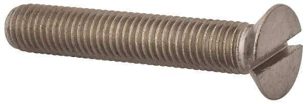 Value Collection - M10x1.50 Metric Coarse, 60mm OAL Slotted Drive Machine Screw - Flat Head, Grade 316 & A4 Stainless Steel, Uncoated, Without Washer - Benchmark Tooling