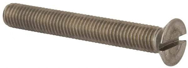 Value Collection - M10x1.50 Metric Coarse, 75mm OAL Slotted Drive Machine Screw - Flat Head, Grade 316 & A4 Stainless Steel, Uncoated, Without Washer - Benchmark Tooling