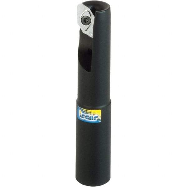 Iscar - 1-1/4" Cut Diam, 0.665" Max Depth of Cut, 1-1/4" Shank Diam, 8" OAL, Indexable Square Shoulder End Mill - Cylindrical Shank, 90° Lead Angle, Through Coolant, Series Helialu - Benchmark Tooling