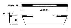 Made in USA - 5/32 Inch Wide x 1-1/8 Inch High x 6-1/2 Inch Long, Parallel Blade, Cutoff Blade - Micrograin Grade, Bright Finish - Exact Industrial Supply