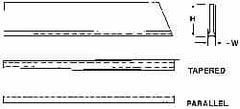 Made in USA - 1/4 Inch Wide x 7/8 Inch High x 6 Inch Long, Parallel Blade, Cutoff Blade - C6 Grade, Bright Finish - Exact Industrial Supply