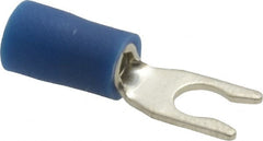 Ideal - #6 Stud, 16 to 14 AWG Compatible, Partially Insulated, Crimp Connection, Locking Fork Terminal - Benchmark Tooling