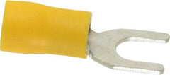 Ideal - #10 Stud, 12 to 10 AWG Compatible, Partially Insulated, Crimp Connection, Standard Fork Terminal - Benchmark Tooling