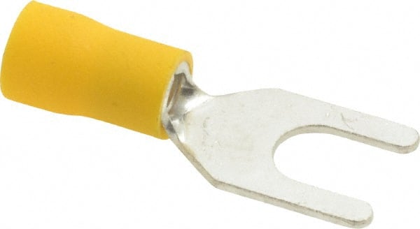 Ideal - 1/4" Stud, 12 to 10 AWG Compatible, Partially Insulated, Crimp Connection, Standard Fork Terminal - Benchmark Tooling