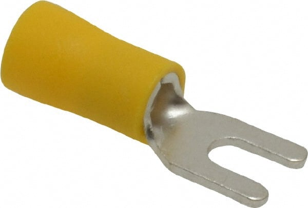 Ideal - #6 Stud, 12 to 10 AWG Compatible, Partially Insulated, Crimp Connection, Standard Fork Terminal - Benchmark Tooling