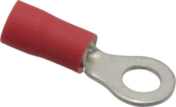 Ideal - 22-18 AWG Partially Insulated Crimp Connection Circular Ring Terminal - #8 Stud, 0.819" OAL x 0.394" Wide, Tin Plated Brass Contact - Benchmark Tooling