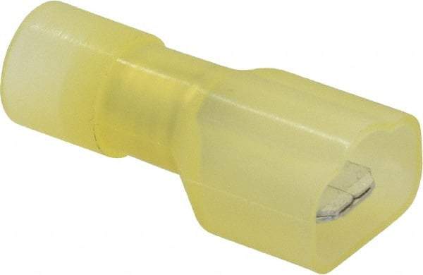 Ideal - 12 to 10 AWG, Nylon, Fully Insulated, Female Wire Disconnect - 1/4 Inch Wide Tab, Yellow, cUL Listed, RoHS Compliant, UL Listed - Benchmark Tooling