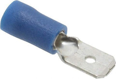 Ideal - 16 to 14 AWG, Vinyl, Fully Insulated, Male Wire Disconnect - 1/4 Inch Wide Tab, Blue, cUL Listed, RoHS Compliant, UL Listed - Benchmark Tooling