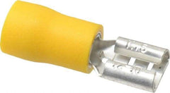 Ideal - 12 to 10 AWG, Vinyl, Fully Insulated, Female Wire Disconnect - 1/4 Inch Wide Tab, Yellow, cUL Listed, RoHS Compliant, UL Listed - Benchmark Tooling