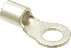 Ideal - 12-10 AWG Noninsulated Crimp Connection Circular Ring Terminal - #10 Stud, 0.772" OAL x 0.374" Wide, Tin Plated Brass Contact - Benchmark Tooling