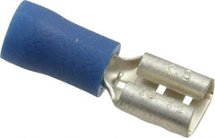 Ideal - 16 to 14 AWG, Vinyl, Fully Insulated, Female Wire Disconnect - 1/4 Inch Wide Tab, Blue, cUL Listed, RoHS Compliant, UL Listed - Benchmark Tooling