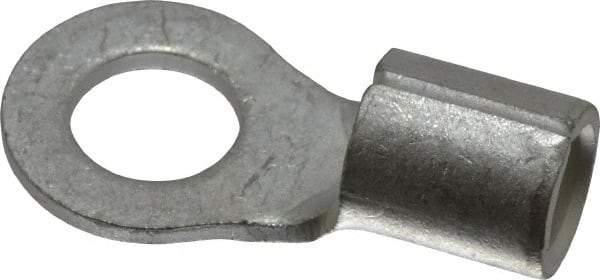 Ideal - 8 AWG Noninsulated Crimp Connection Circular Ring Terminal - 1/4" Stud, 0.937" OAL x 0.472" Wide, Tin Plated Brass Contact - Benchmark Tooling