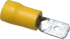 Ideal - 12 to 10 AWG, Vinyl, Fully Insulated, Male Wire Disconnect - 1/4 Inch Wide Tab, Yellow, cUL Listed, RoHS Compliant, UL Listed - Benchmark Tooling