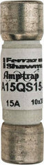 Ferraz Shawmut - 150 VAC/VDC, 15 Amp, Fast-Acting Semiconductor/High Speed Fuse - Clip Mount, 1-1/2" OAL, 100 at AC, 50 at DC kA Rating, 13/32" Diam - Benchmark Tooling