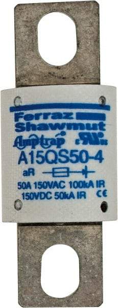 Ferraz Shawmut - 150 VAC/VDC, 50 Amp, Fast-Acting Semiconductor/High Speed Fuse - Bolt-on Mount, 2-21/32" OAL, 100 at AC, 50 at DC kA Rating, 1-1/8" Diam - Benchmark Tooling