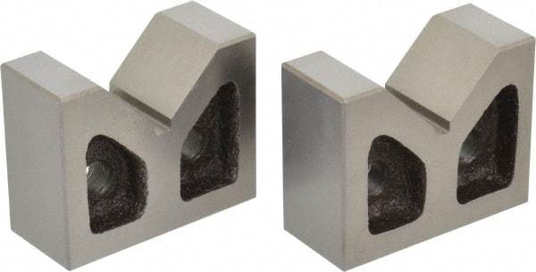 SPI - 1-3/4" Max Capacity, 90° Angle, Cast Iron V-Block - 3" Long x 1-5/16" Wide x 2-3/8" High, Sold as Matched Pair - Benchmark Tooling