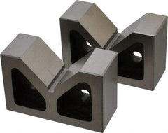 SPI - 2-3/16" Max Capacity, 90° Angle, Cast Iron V-Block - 4" Long x 1-9/16" Wide x 2-9/16" High, Sold as Matched Pair - Benchmark Tooling