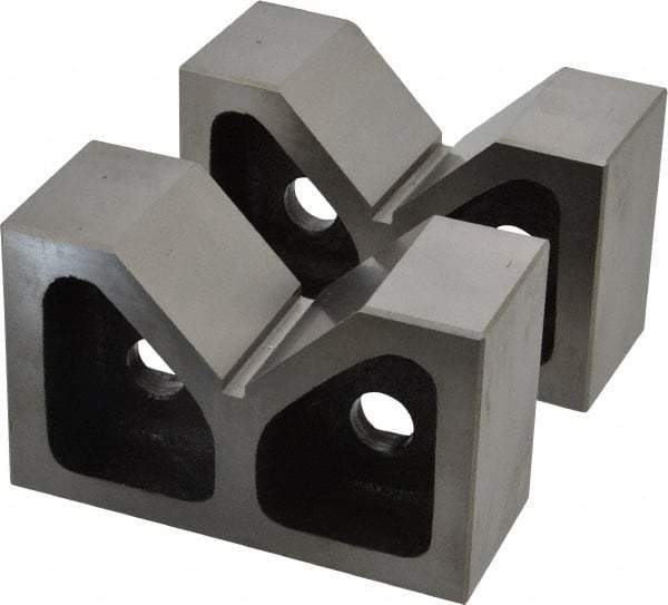 SPI - 2-7/16" Max Capacity, 90° Angle, Cast Iron V-Block - 5" Long x 2" Wide x 3-1/8" High, Sold as Matched Pair - Benchmark Tooling