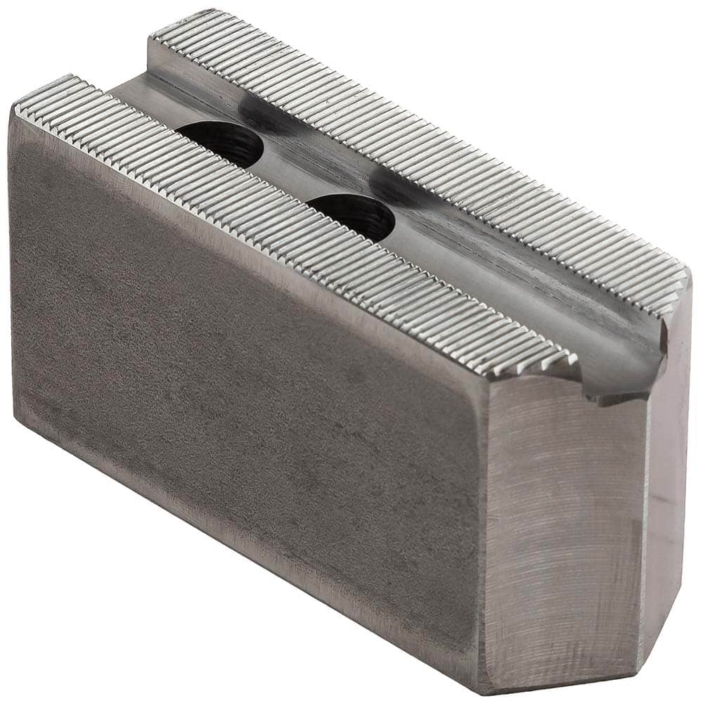 Dillon Manufacturing - Soft Lathe Chuck Jaws; Jaw Type: Square ; Material: Steel ; Jaw Interface Type: 1.5mm x 60 Serrated ; Maximum Compatible Chuck Diameter (Inch): 10 ; Minimum Compatible Chuck Diameter (Inch): 0 ; Overall Height (Inch): 4 - Exact Industrial Supply