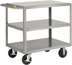 Little Giant - 3,600 Lb Capacity, 24" Wide x 41-1/2" Long x 36" High Shelf Cart - 3 Shelf, Steel - Benchmark Tooling