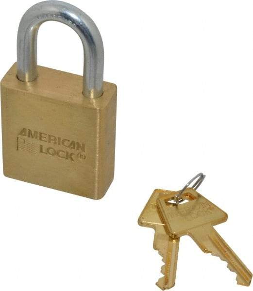 American Lock - 3/4" Shackle Clearance, Keyed Alike Padlock - 5/16" Shackle Diam, Steel - Benchmark Tooling