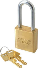 American Lock - 3/4" Shackle Clearance, Keyed Different Padlock - 5/16" Shackle Diam, Steel - Benchmark Tooling