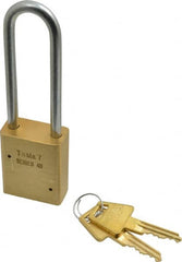 American Lock - 3/4" Shackle Clearance, Keyed Alike Padlock - 1/4" Shackle Diam, Steel - Benchmark Tooling