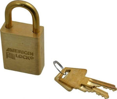 American Lock - 3/4" Shackle Clearance, Keyed Alike Padlock - 1/4" Shackle Diam, Steel - Benchmark Tooling