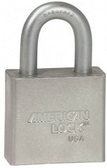 American Lock - 3/4" Shackle Clearance, Keyed Alike Tubular Padlock - 3/8" Shackle Diam, Steel - Benchmark Tooling