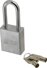 American Lock - 3/4" Shackle Clearance, Keyed Alike Tubular Padlock - 5/16" Shackle Diam, Steel - Benchmark Tooling