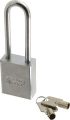 American Lock - 3/4" Shackle Clearance, Keyed Alike Tubular Padlock - 5/16" Shackle Diam, Steel - Benchmark Tooling