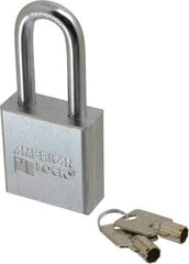 American Lock - 3/4" Shackle Clearance, Keyed Alike Tubular Padlock - 3/8" Shackle Diam, Steel - Benchmark Tooling