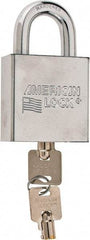 American Lock - 3/4" Shackle Clearance, Keyed Alike Tubular Padlock - 7/16" Shackle Diam, Steel - Benchmark Tooling