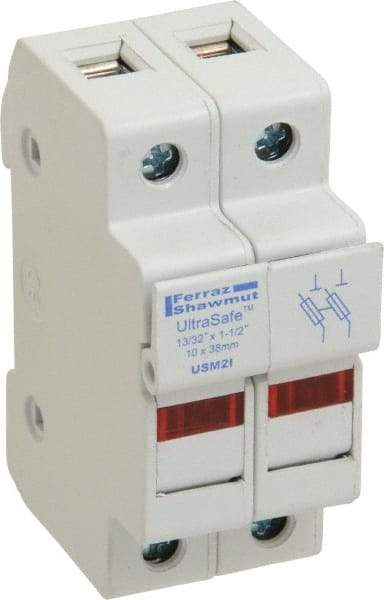 Ferraz Shawmut - 2 Pole, 1000 VDC and 800 VAC, 30 Amp, DIN Rail Mount Fuse Holder - Compatible with CC Class, 1-1/2 Inch Long x 1.38 Inch Wide and 13/32 Inch Diameter Fuse - Benchmark Tooling