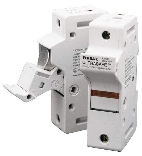 Ferraz Shawmut - 1 Pole, 600 VAC/VDC, 60 Amp, DIN Rail Mount Fuse Holder - Compatible with J Class, 58mm Long x 3.84 Inch Wide and 22mm Diameter Fuse - Benchmark Tooling